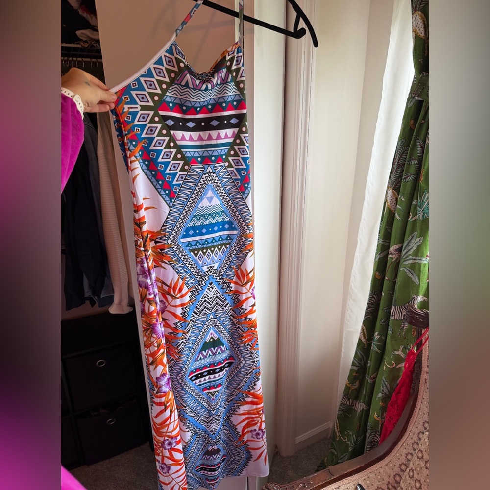 fun printed maxi dress
